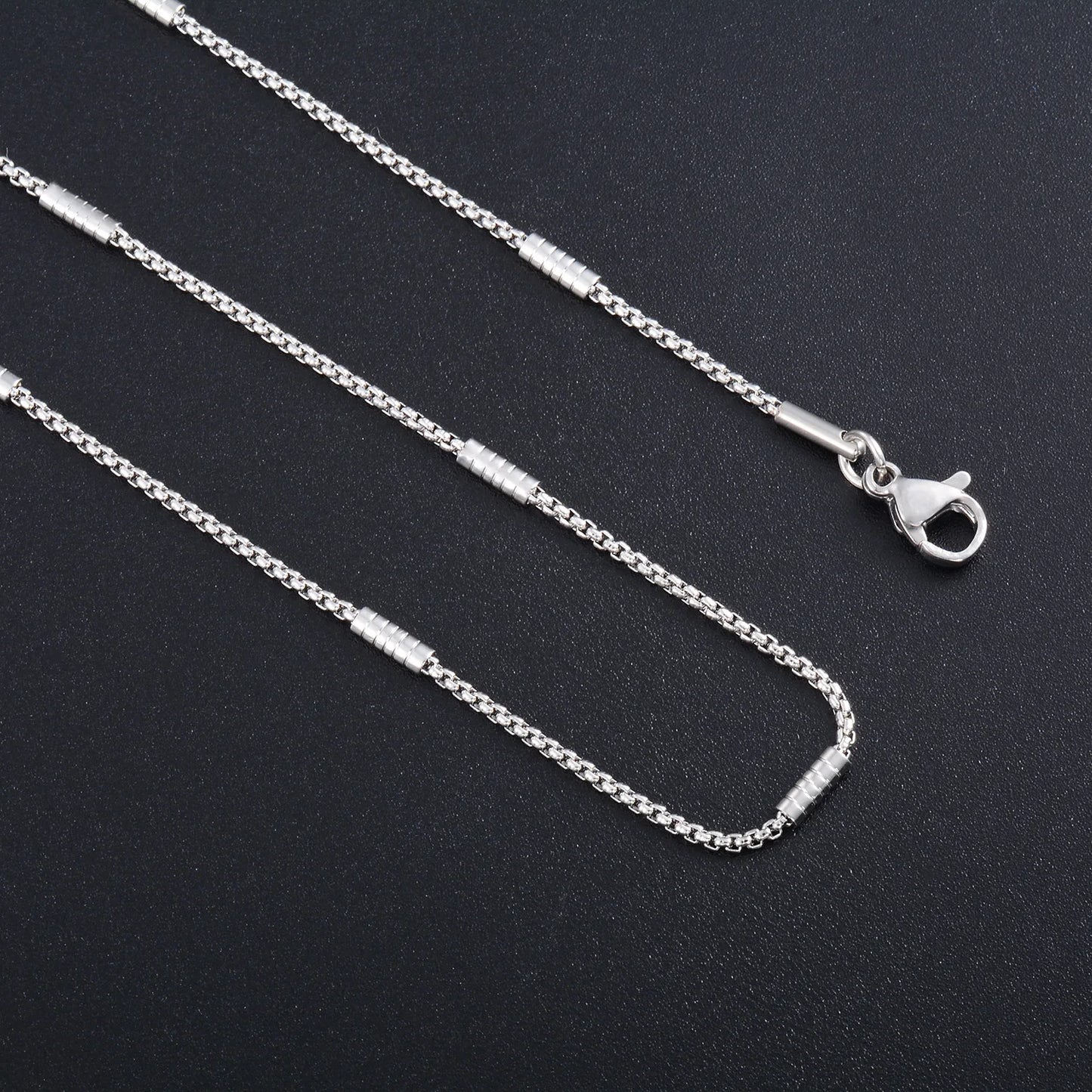 Classic mens steel necklace