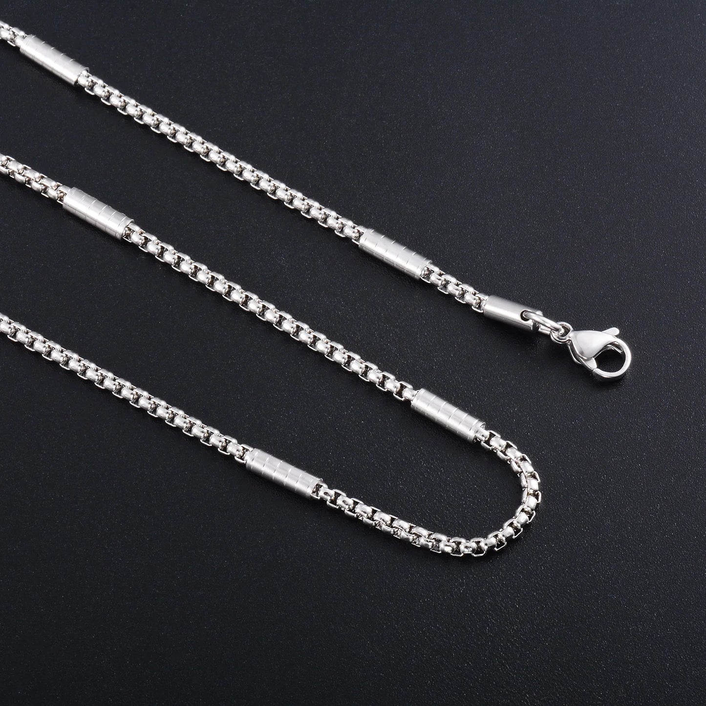 Classic mens steel necklace