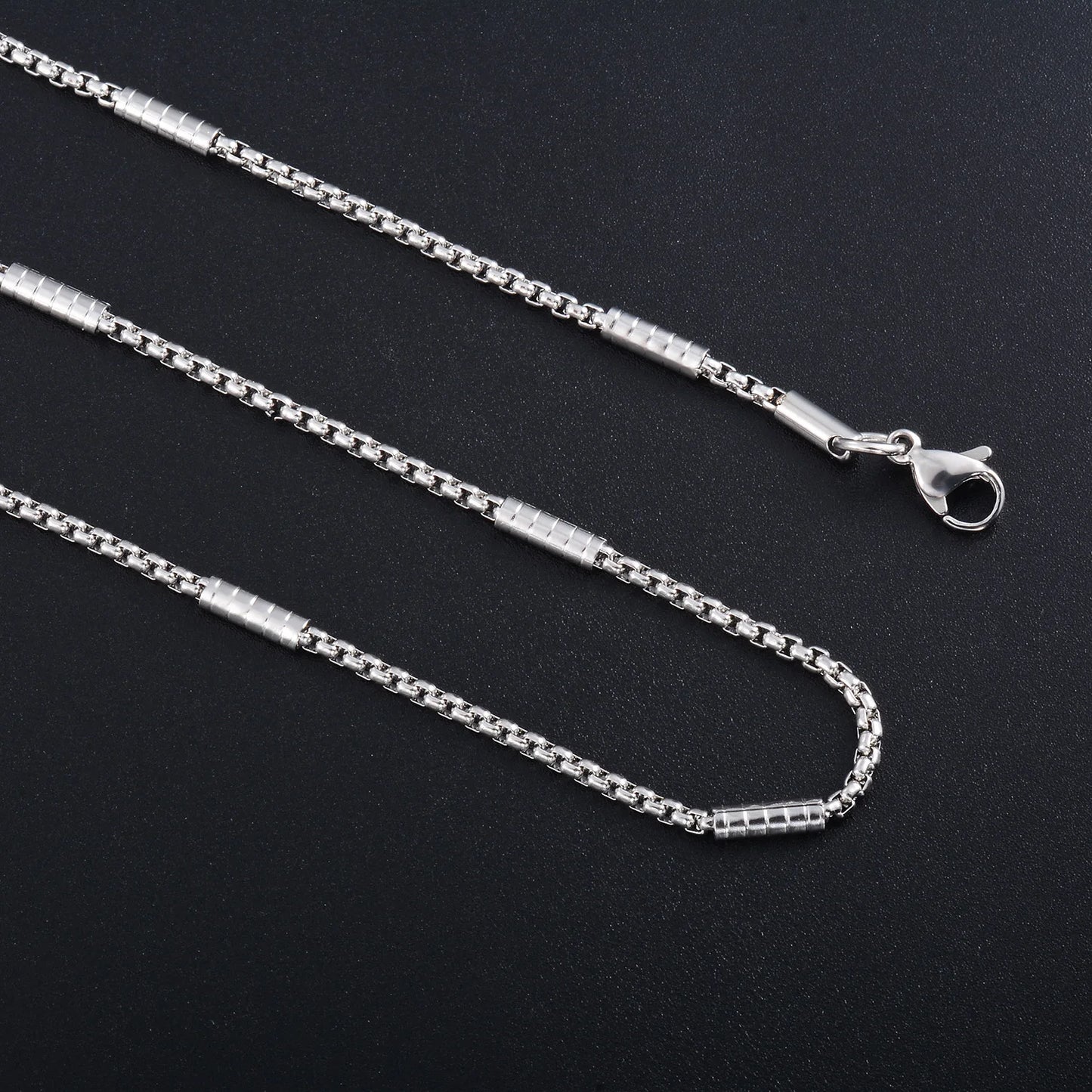 Classic mens steel necklace