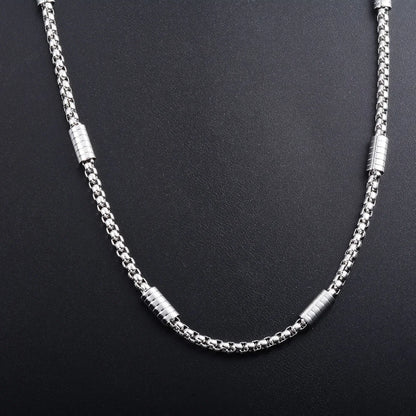 Classic mens steel necklace