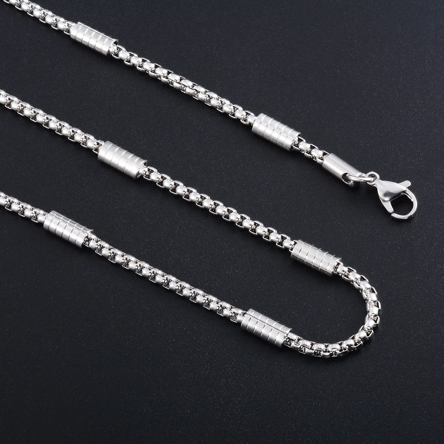 Classic mens steel necklace